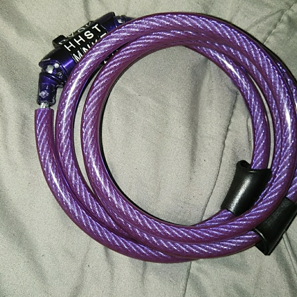 Purple bike lock